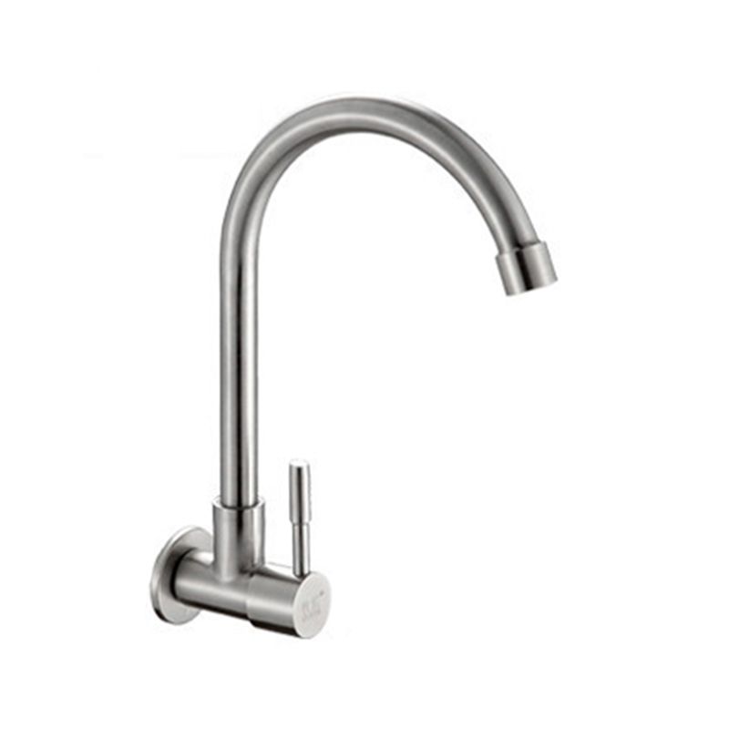 Contemporary Single Handle Bar Faucet Pull-down Wall-mounted Faucet in Chrome Clearhalo 'Home Improvement' 'home_improvement' 'home_improvement_kitchen_faucets' 'Kitchen Faucets' 'Kitchen Remodel & Kitchen Fixtures' 'Kitchen Sinks & Faucet Components' 'kitchen_faucets' 1200x1200_45503a4b-264a-48b5-b7b2-be606d3a2ba2
