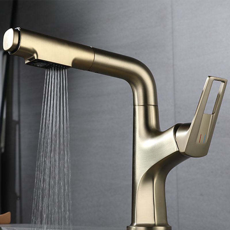 Glam Centerset Faucet One Lever Handle Faucet with Swivel Spout Clearhalo 'Bathroom Remodel & Bathroom Fixtures' 'Bathroom Sink Faucets' 'Bathroom Sinks & Faucet Components' 'bathroom_sink_faucets' 'Home Improvement' 'home_improvement' 'home_improvement_bathroom_sink_faucets' 1200x1200_45577dcf-4e3c-484e-9bfc-9668c899bd6c