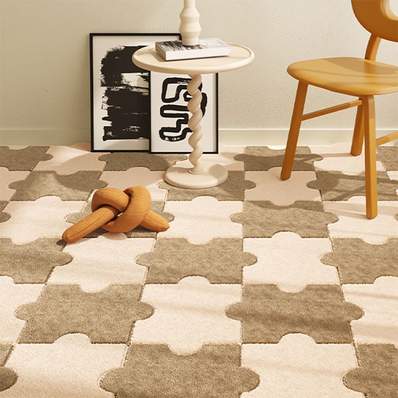 Indoor Carpet Tiles Puzzle Detail Level Loop Stain Resistant Carpet Tiles Clearhalo 'Carpet Tiles & Carpet Squares' 'carpet_tiles_carpet_squares' 'Flooring 'Home Improvement' 'home_improvement' 'home_improvement_carpet_tiles_carpet_squares' Walls and Ceiling' 1200x1200_45678338-77f5-49c5-9e3e-653d69946e3c