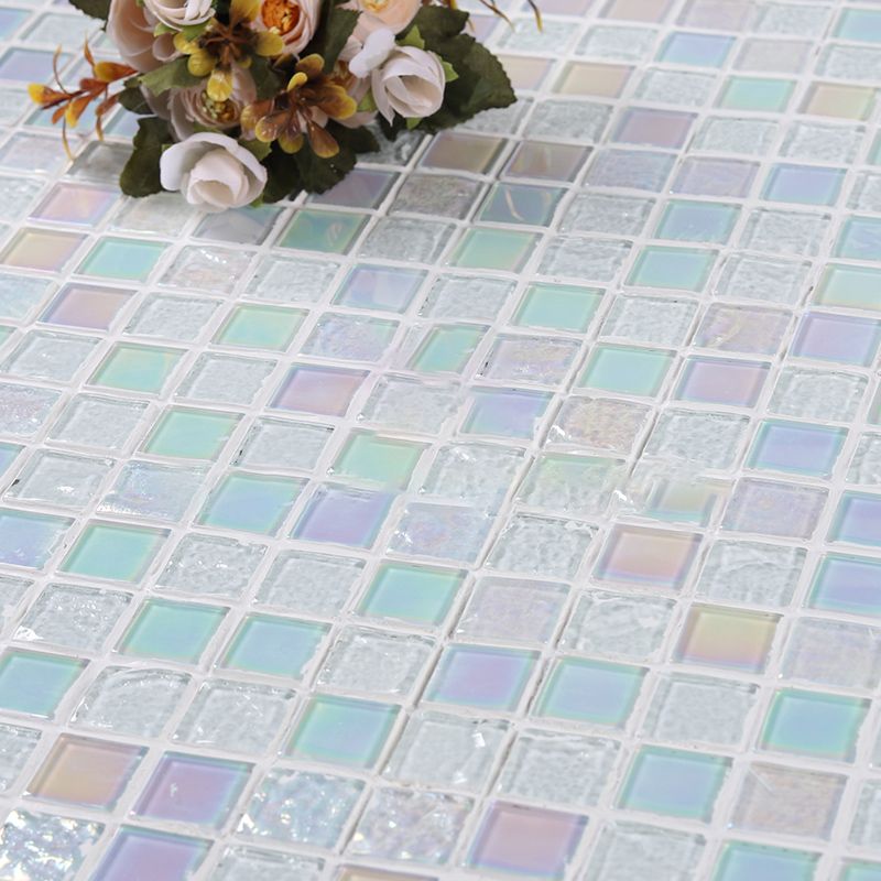 Glass Mosaic Tile Contemporary Floor and Wall Tile with Square Shape Clearhalo 'Floor Tiles & Wall Tiles' 'floor_tiles_wall_tiles' 'Flooring 'Home Improvement' 'home_improvement' 'home_improvement_floor_tiles_wall_tiles' Walls and Ceiling' 1200x1200_4588a2e9-cf68-489e-839d-3b5c1fd2f733