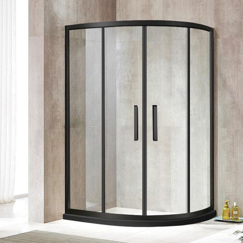 Round Double Sliding Shower Enclosure Corner Tempered Glass Shower Enclosure Clearhalo 'Bathroom Remodel & Bathroom Fixtures' 'Home Improvement' 'home_improvement' 'home_improvement_shower_stalls_enclosures' 'Shower Stalls & Enclosures' 'shower_stalls_enclosures' 'Showers & Bathtubs' 1200x1200_45c15fb8-bd40-49f3-9183-bb38e19bde48