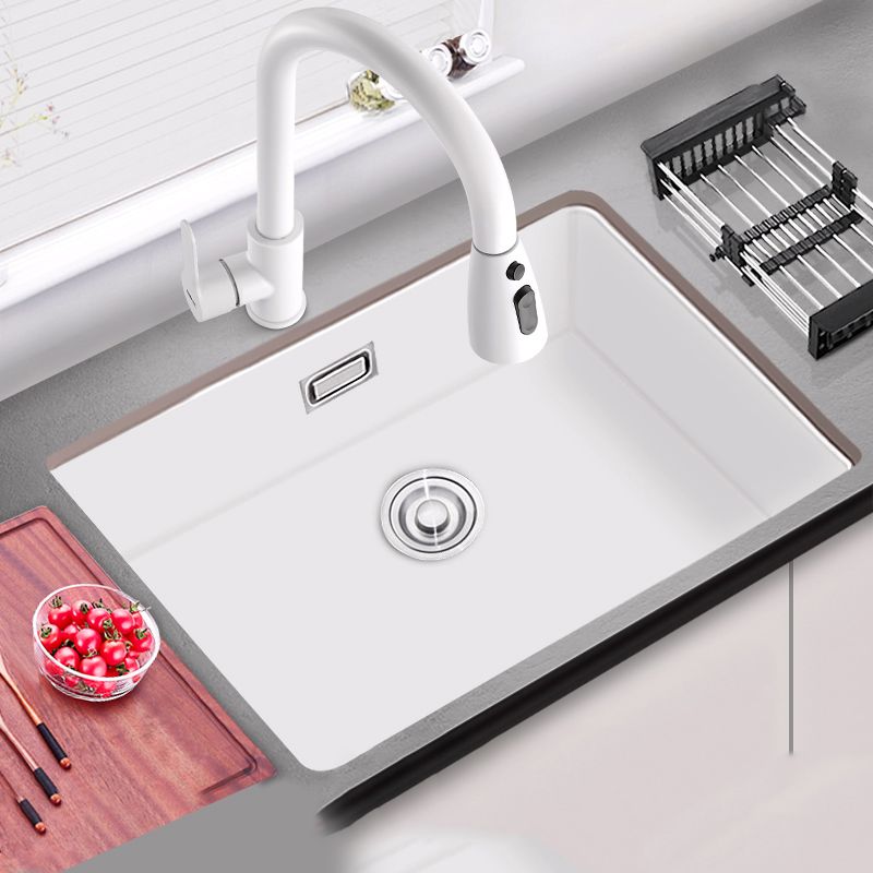 Kitchen Ceramic Sink White Pull-out Faucet Anti-spill Rectangular Sink Clearhalo 'Home Improvement' 'home_improvement' 'home_improvement_kitchen_sinks' 'Kitchen Remodel & Kitchen Fixtures' 'Kitchen Sinks & Faucet Components' 'Kitchen Sinks' 'kitchen_sinks' 1200x1200_45c83d86-c6a2-4b9c-892a-0cf896ddb123