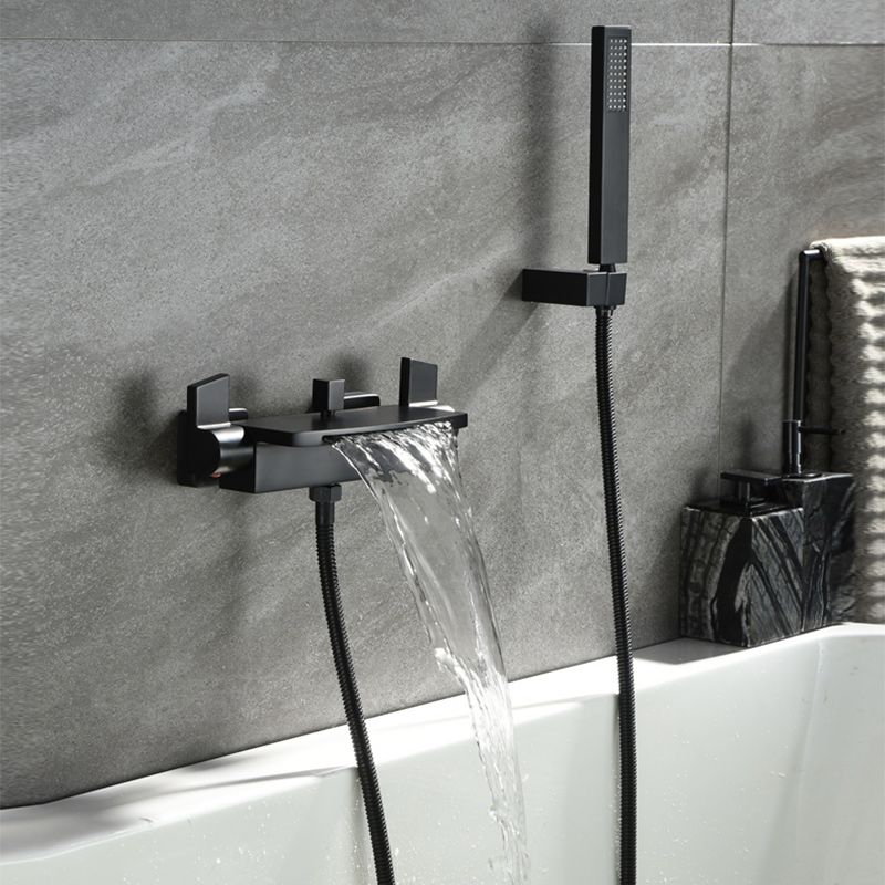 Modern Shower Faucet Brass Handheld Shower Head Wall Mounted Shower Trim Clearhalo 'Bathroom Remodel & Bathroom Fixtures' 'Home Improvement' 'home_improvement' 'home_improvement_shower_faucets' 'Shower Faucets & Systems' 'shower_faucets' 'Showers & Bathtubs Plumbing' 'Showers & Bathtubs' 1200x1200_45cb5d88-65b7-4a6d-a41f-7ff5d615529a