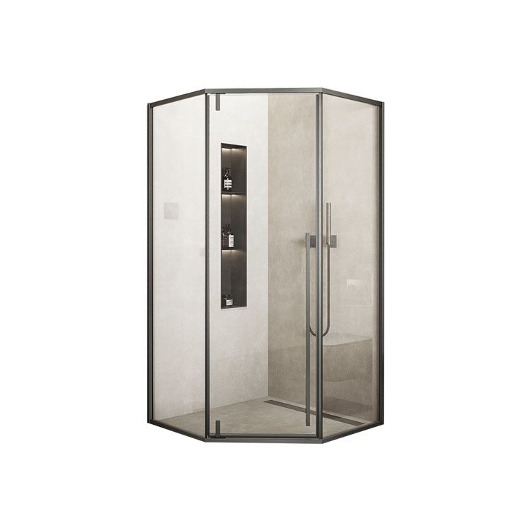 Modern Shower Enclosure Corner Black Clear Glass Shower Stall Clearhalo 'Bathroom Remodel & Bathroom Fixtures' 'Home Improvement' 'home_improvement' 'home_improvement_shower_stalls_enclosures' 'Shower Stalls & Enclosures' 'shower_stalls_enclosures' 'Showers & Bathtubs' 1200x1200_45d652c3-c366-4ee8-979d-a77ce58f5f49
