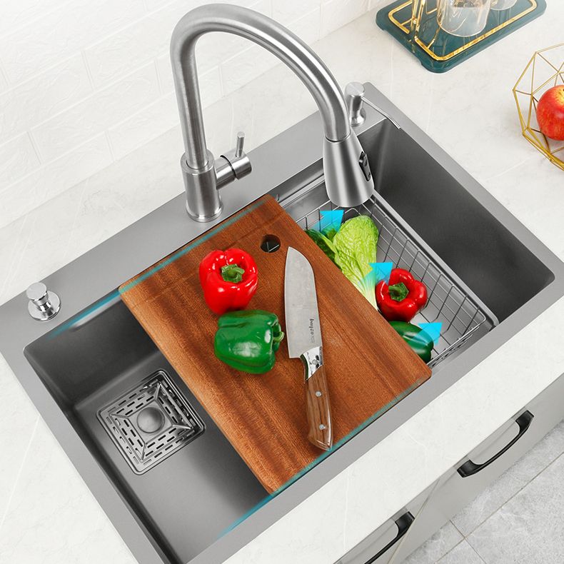 Classic Style Kitchen Sink Stainless Steel Drop-In Kitchen Sink with Drain Strainer Kit Clearhalo 'Home Improvement' 'home_improvement' 'home_improvement_kitchen_sinks' 'Kitchen Remodel & Kitchen Fixtures' 'Kitchen Sinks & Faucet Components' 'Kitchen Sinks' 'kitchen_sinks' 1200x1200_45da00f1-5d43-4d44-94f4-035fc9a6b5df