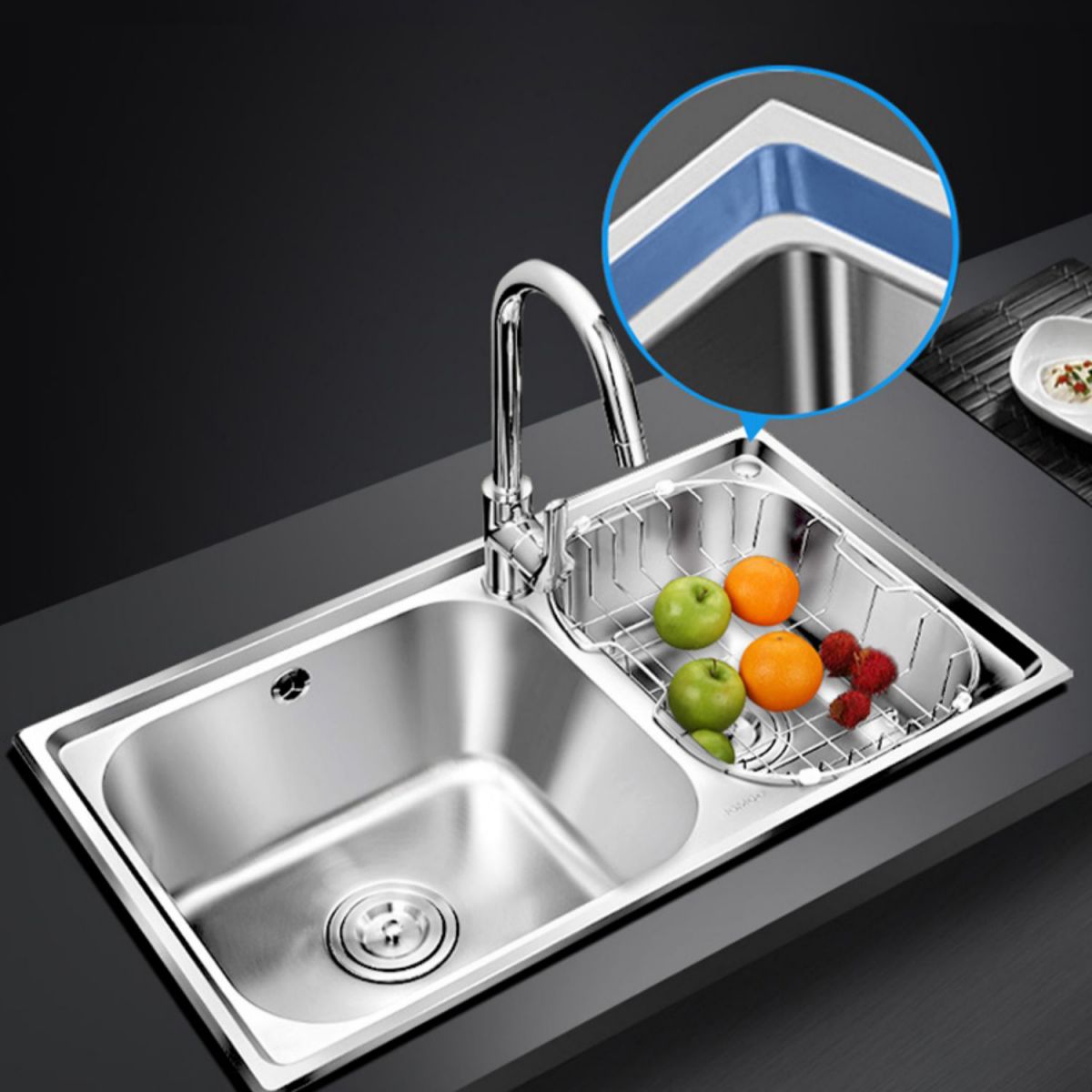 Rectangle 2 Holes Kitchen Sink Stainless Steel Double Basin Sink Clearhalo 'Home Improvement' 'home_improvement' 'home_improvement_kitchen_sinks' 'Kitchen Remodel & Kitchen Fixtures' 'Kitchen Sinks & Faucet Components' 'Kitchen Sinks' 'kitchen_sinks' 1200x1200_45f5a01b-90d2-4367-bd25-a9fd64a39a08