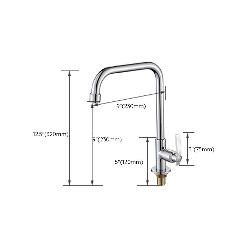 Contemporary Single Handle Faucet Standard Kitchen Faucet Pull down 1-Hold Water Filler Clearhalo 'Home Improvement' 'home_improvement' 'home_improvement_kitchen_faucets' 'Kitchen Faucets' 'Kitchen Remodel & Kitchen Fixtures' 'Kitchen Sinks & Faucet Components' 'kitchen_faucets' 1200x1200_45f8bb84-6879-42dc-86fe-b13fdf2edc7a