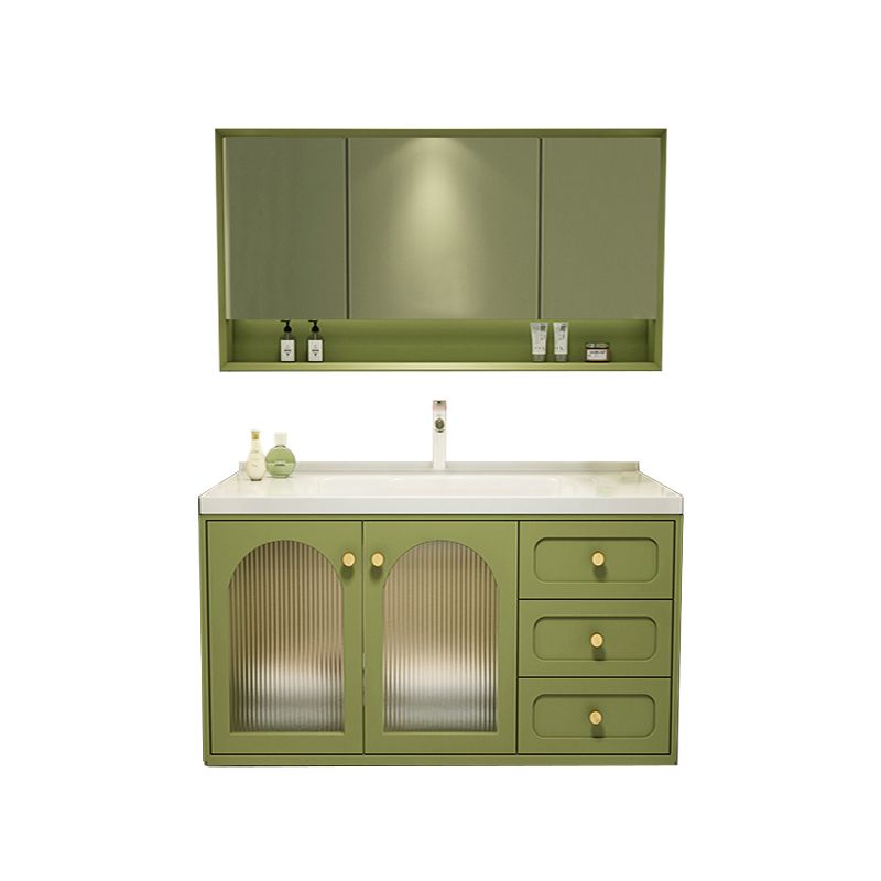 2 Doors Bath Vanity Drawers Mirror Wall Mount Rectangle Single Sink Wood Frame Vanity Clearhalo 'Bathroom Remodel & Bathroom Fixtures' 'Bathroom Vanities' 'bathroom_vanities' 'Home Improvement' 'home_improvement' 'home_improvement_bathroom_vanities' 1200x1200_45ff348a-a16e-4b13-9315-2eb2893190a3