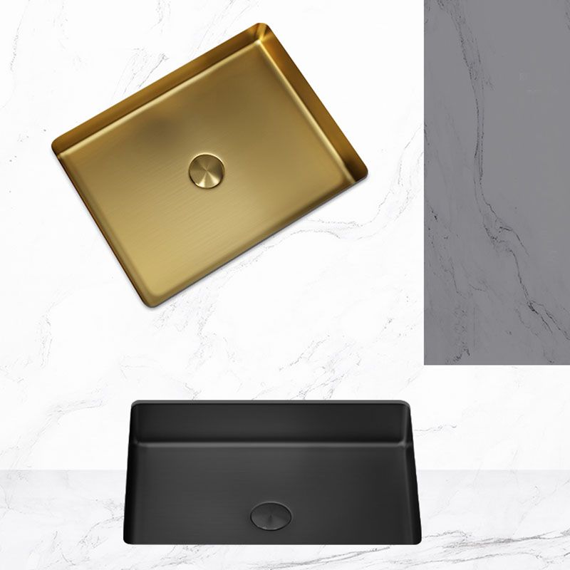 Modern Bathroom Sink Metal Rectangular Drop-in Bathroom Sink with Pop-Up Drain Clearhalo 'Bathroom Remodel & Bathroom Fixtures' 'Bathroom Sinks & Faucet Components' 'Bathroom Sinks' 'bathroom_sink' 'Home Improvement' 'home_improvement' 'home_improvement_bathroom_sink' 1200x1200_46168b22-34b8-442f-82a6-a728b4fc41e4