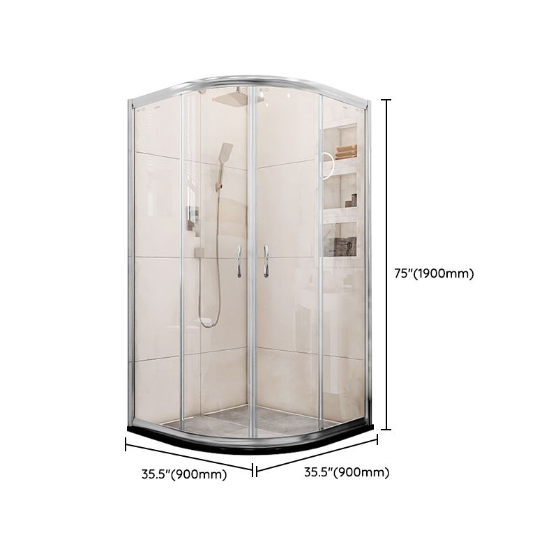 Double Sliding Stainless Steel Shower Enclosure Framed Clear Shower Enclosure Clearhalo 'Bathroom Remodel & Bathroom Fixtures' 'Home Improvement' 'home_improvement' 'home_improvement_shower_stalls_enclosures' 'Shower Stalls & Enclosures' 'shower_stalls_enclosures' 'Showers & Bathtubs' 1200x1200_461c3e52-a221-4211-a55f-d36c8285aeb3