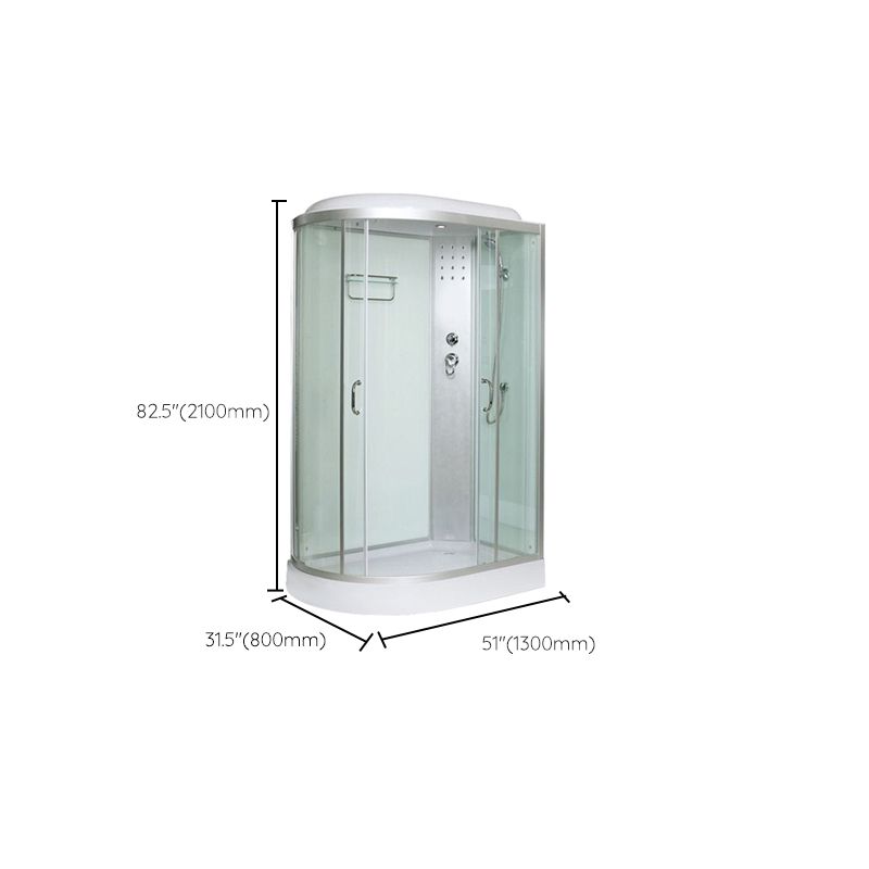 Tempered Glass Double Sliding Shower Enclosure White Frame One Piece Shower Enclosure Clearhalo 'Bathroom Remodel & Bathroom Fixtures' 'Home Improvement' 'home_improvement' 'home_improvement_shower_stalls_enclosures' 'Shower Stalls & Enclosures' 'shower_stalls_enclosures' 'Showers & Bathtubs' 1200x1200_461da2f9-f71d-44ce-b69f-791e6e8f3837