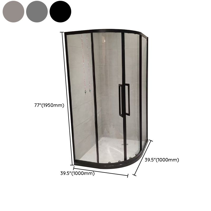 Clear Tempered Glass Shower Stall Round Shower Enclosure on Corner Clearhalo 'Bathroom Remodel & Bathroom Fixtures' 'Home Improvement' 'home_improvement' 'home_improvement_shower_stalls_enclosures' 'Shower Stalls & Enclosures' 'shower_stalls_enclosures' 'Showers & Bathtubs' 1200x1200_46212c8c-b0ee-4fe1-ad2b-d3e4236eec42
