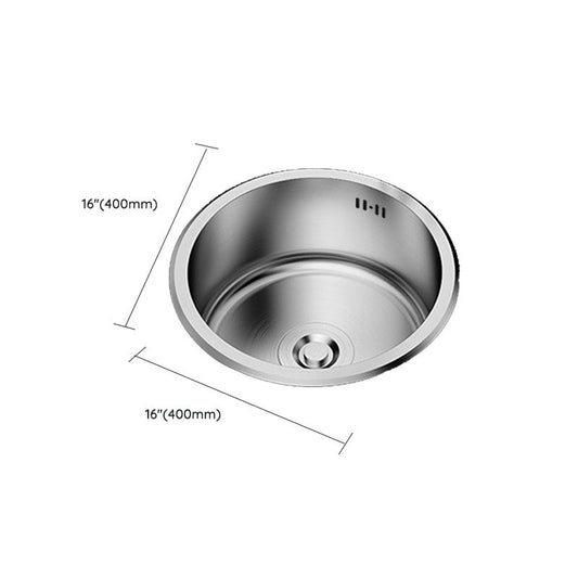 Contemporary Stainless Steel Kitchen Sink Single Bowl Round Sink with Drain Assembly Clearhalo 'Home Improvement' 'home_improvement' 'home_improvement_kitchen_sinks' 'Kitchen Remodel & Kitchen Fixtures' 'Kitchen Sinks & Faucet Components' 'Kitchen Sinks' 'kitchen_sinks' 1200x1200_463c5d01-d7ed-44df-909d-073636383193
