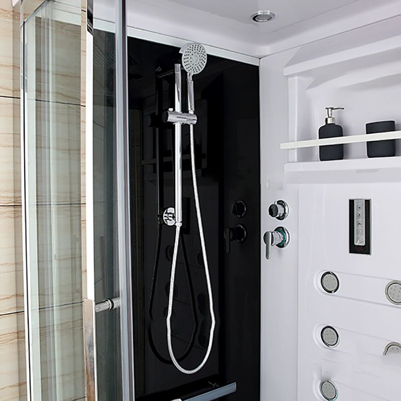 Framed Stainless Steel Tub & Shower Kit Rounded Clear Shower Stall Clearhalo 'Bathroom Remodel & Bathroom Fixtures' 'Home Improvement' 'home_improvement' 'home_improvement_shower_stalls_enclosures' 'Shower Stalls & Enclosures' 'shower_stalls_enclosures' 'Showers & Bathtubs' 1200x1200_464af358-b6b5-4266-aa8b-acbf7e8c3d3f