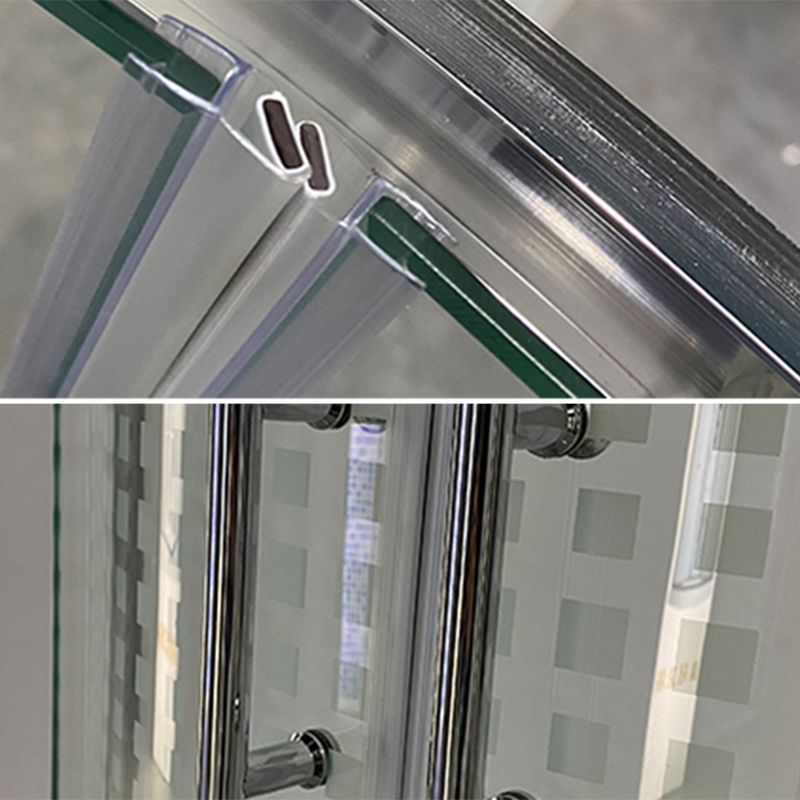 Silver Rounded Shower Stall Clear Tempered Glass Shower Stall with Door Handles Clearhalo 'Bathroom Remodel & Bathroom Fixtures' 'Home Improvement' 'home_improvement' 'home_improvement_shower_stalls_enclosures' 'Shower Stalls & Enclosures' 'shower_stalls_enclosures' 'Showers & Bathtubs' 1200x1200_46891566-caaa-4c70-9c29-d193e2544430