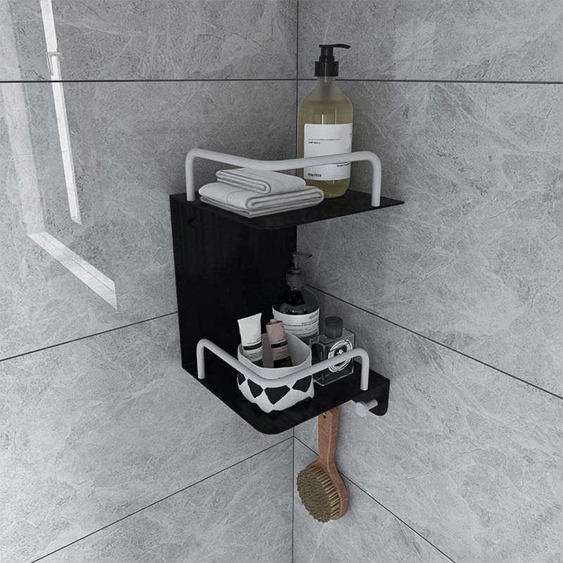 Black 6-Piece Bathroom Accessory Set Modern Shower Curtain Rod / Robe Hook and Towel Bar Clearhalo 'Bathroom Hardware Sets' 'Bathroom Hardware' 'Bathroom Remodel & Bathroom Fixtures' 'bathroom_hardware_sets' 'Home Improvement' 'home_improvement' 'home_improvement_bathroom_hardware_sets' 1200x1200_468e9067-d173-4f2c-a116-158e6da98966