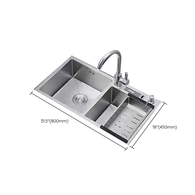Modern Style Kitchen Sink Stainless Steel Dirt Resistant Kitchen Sink Clearhalo 'Home Improvement' 'home_improvement' 'home_improvement_kitchen_sinks' 'Kitchen Remodel & Kitchen Fixtures' 'Kitchen Sinks & Faucet Components' 'Kitchen Sinks' 'kitchen_sinks' 1200x1200_46938ba8-ba5a-486c-b873-ade9324ce880