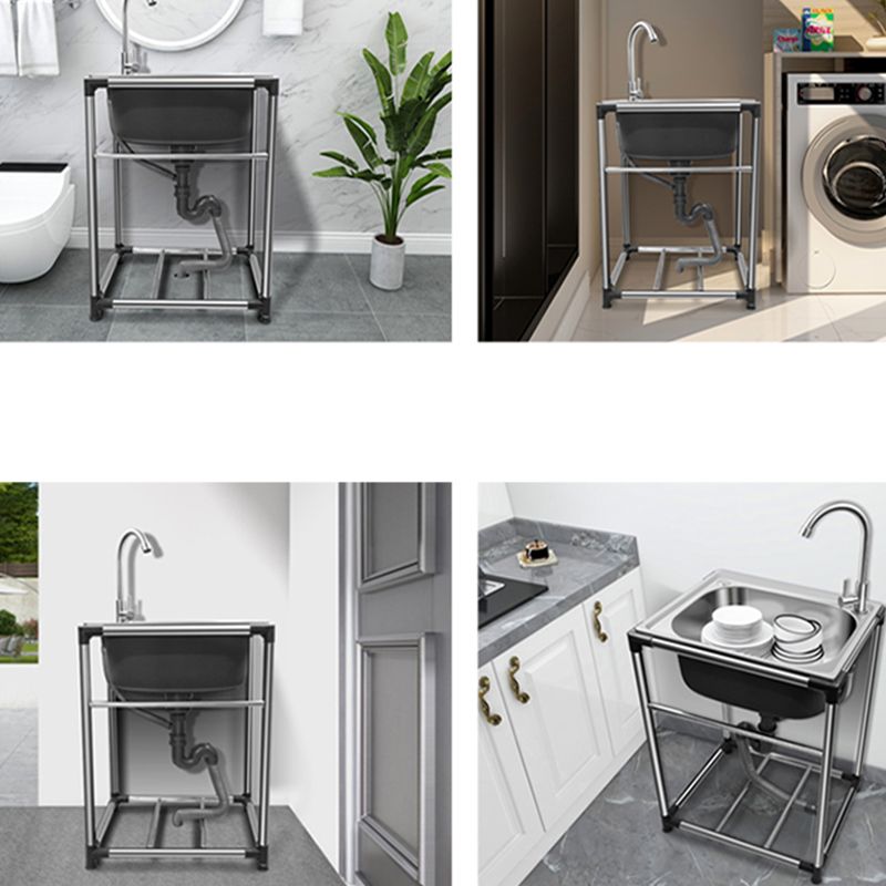 Kitchen Sink Stainless Steel Drop-In Rectangle All-in-one Soundproof Kitchen Sink Clearhalo 'Home Improvement' 'home_improvement' 'home_improvement_kitchen_sinks' 'Kitchen Remodel & Kitchen Fixtures' 'Kitchen Sinks & Faucet Components' 'Kitchen Sinks' 'kitchen_sinks' 1200x1200_46a517ee-32bf-4877-91ff-a4f16b0be30c