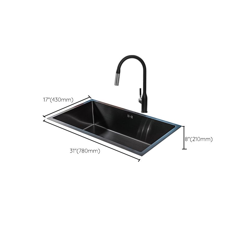 Black Single Bowl Kitchen Sink Stainless Steel Sink with Soap Dispenser Clearhalo 'Home Improvement' 'home_improvement' 'home_improvement_kitchen_sinks' 'Kitchen Remodel & Kitchen Fixtures' 'Kitchen Sinks & Faucet Components' 'Kitchen Sinks' 'kitchen_sinks' 1200x1200_46ab9850-9748-442c-a8d4-514354376f73