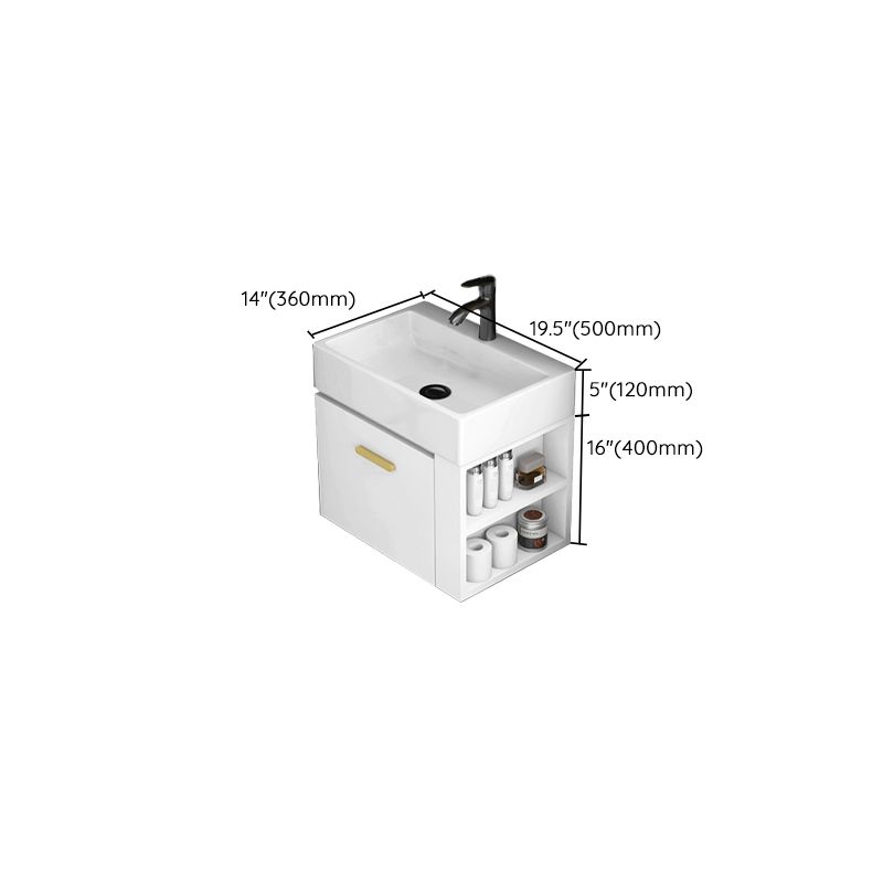 Modern White Ceramic Top Vanity Single-Sink Rectangular Wall Mount Vanity Clearhalo 'Bathroom Remodel & Bathroom Fixtures' 'Bathroom Vanities' 'bathroom_vanities' 'Home Improvement' 'home_improvement' 'home_improvement_bathroom_vanities' 1200x1200_46adab54-20bd-4781-8bf6-e9f98357f2fa