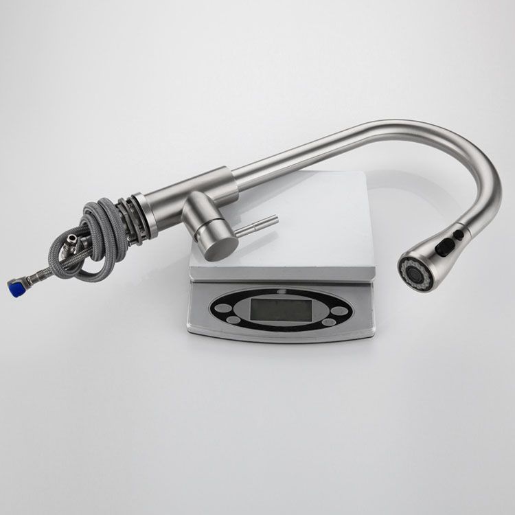 High Arch Standard Kitchen Faucet Lead Free Swivel Spout with Pull Out Sprayer Clearhalo 'Home Improvement' 'home_improvement' 'home_improvement_kitchen_faucets' 'Kitchen Faucets' 'Kitchen Remodel & Kitchen Fixtures' 'Kitchen Sinks & Faucet Components' 'kitchen_faucets' 1200x1200_46bcf7ca-1a91-45cb-987c-28d9ed055b1c