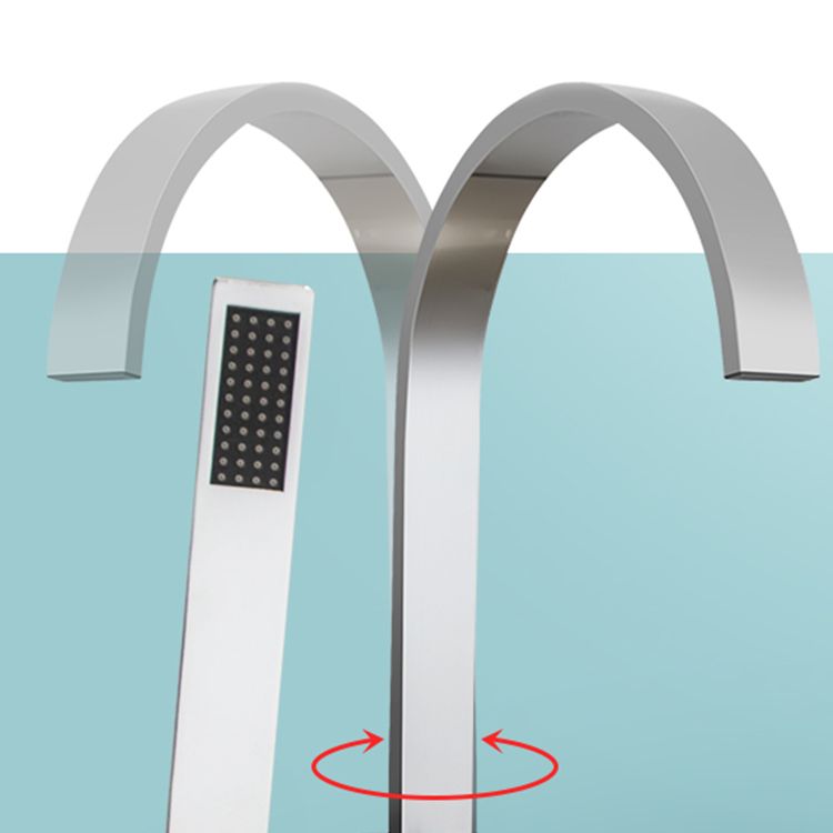 Modern Bathroom Faucet Floor Standing Handheld Shower Head Bathtub Faucet Clearhalo 'Bathroom Remodel & Bathroom Fixtures' 'Bathtub Faucets' 'bathtub_faucets' 'Home Improvement' 'home_improvement' 'home_improvement_bathtub_faucets' 1200x1200_46c803d5-89dc-4077-8b46-31ec7b81f355