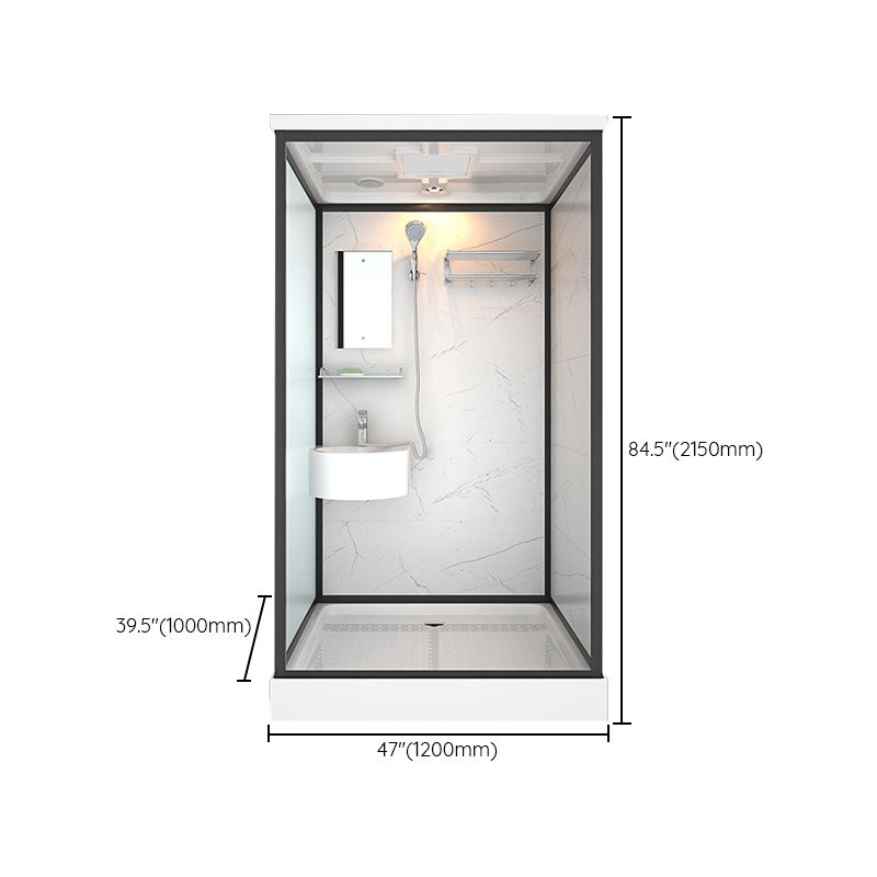 Contemporary Shower Stall Black Framed Tempered Glass Shower Stall Clearhalo 'Bathroom Remodel & Bathroom Fixtures' 'Home Improvement' 'home_improvement' 'home_improvement_shower_stalls_enclosures' 'Shower Stalls & Enclosures' 'shower_stalls_enclosures' 'Showers & Bathtubs' 1200x1200_46e32508-ca2f-45a7-8a42-08351453c4a9