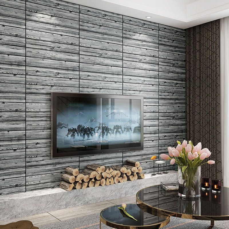 Modern Tin Backsplash Paneling Smooth Wall Ceiling Wood Board Set of 6 Clearhalo 'Flooring 'Home Improvement' 'home_improvement' 'home_improvement_wall_paneling' 'Wall Paneling' 'wall_paneling' 'Walls & Ceilings' Walls and Ceiling' 1200x1200_46e3af08-706b-4715-9aea-d24965c3c12e