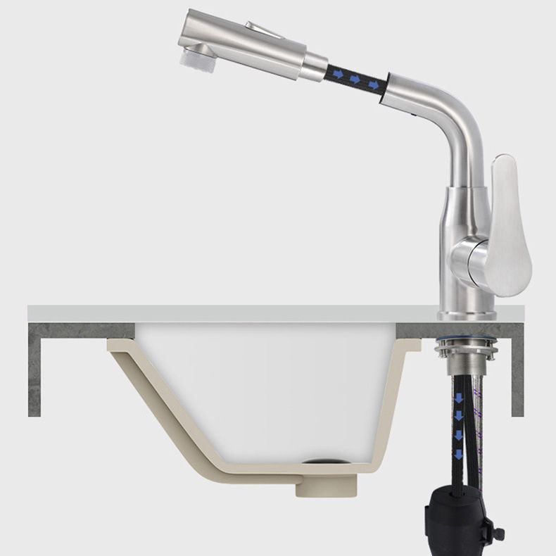 Modern 1-Handle Bathroom Sink Faucet Circular Vessel Sink Faucet Stainless Steel Clearhalo 'Bathroom Remodel & Bathroom Fixtures' 'Bathroom Sink Faucets' 'Bathroom Sinks & Faucet Components' 'bathroom_sink_faucets' 'Home Improvement' 'home_improvement' 'home_improvement_bathroom_sink_faucets' 1200x1200_46e7d924-df6b-4963-adb1-c5d9310af2e7