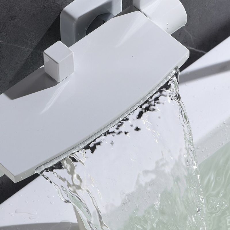 Wall Mounted Metal Freestanding Tub Filler Two Handles Freestanding Faucet Clearhalo 'Bathroom Remodel & Bathroom Fixtures' 'Bathtub Faucets' 'bathtub_faucets' 'Home Improvement' 'home_improvement' 'home_improvement_bathtub_faucets' 1200x1200_46f03066-0981-43dd-aace-fdb1a05f6bcd