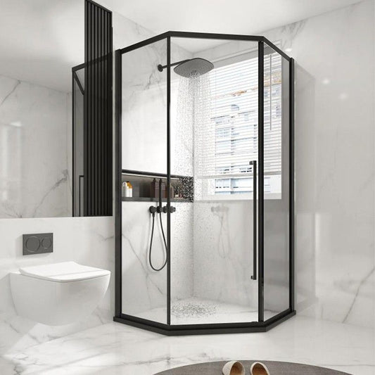 Transparent Shower Bath Door Scratch Resistant Satin Black Shower Doors Clearhalo 'Bathroom Remodel & Bathroom Fixtures' 'Home Improvement' 'home_improvement' 'home_improvement_shower_tub_doors' 'Shower and Tub Doors' 'shower_tub_doors' 'Showers & Bathtubs' 1200x1200_46f4095f-03ad-4733-8724-0da699ac8a03
