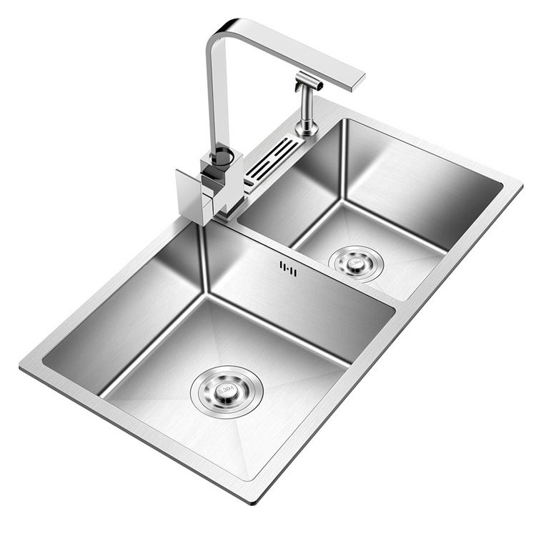 Modern Style Kitchen Sink Stainless Steel Kitchen Double Sink with Soundproofing Clearhalo 'Home Improvement' 'home_improvement' 'home_improvement_kitchen_sinks' 'Kitchen Remodel & Kitchen Fixtures' 'Kitchen Sinks & Faucet Components' 'Kitchen Sinks' 'kitchen_sinks' 1200x1200_46fdbb3b-cbbe-450e-ae9c-8594789e03be