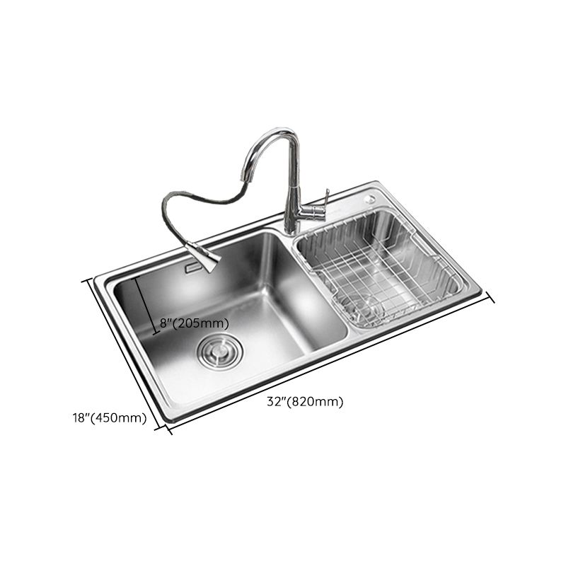 Stainless Steel Kitchen Double Sink Drop-In Kitchen Sink with Drain Assembly Clearhalo 'Home Improvement' 'home_improvement' 'home_improvement_kitchen_sinks' 'Kitchen Remodel & Kitchen Fixtures' 'Kitchen Sinks & Faucet Components' 'Kitchen Sinks' 'kitchen_sinks' 1200x1200_46fe9eea-fd77-469a-9317-263ac636f5b8