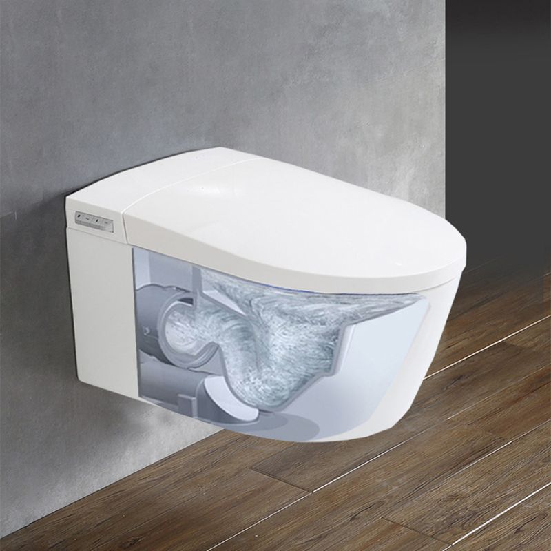 Contemporary Wall Hung Toilet Set Elongated Bowl Shape Smart Bidet Clearhalo 'Bathroom Remodel & Bathroom Fixtures' 'Bidets' 'Home Improvement' 'home_improvement' 'home_improvement_bidets' 'Toilets & Bidets' 1200x1200_4711642e-3c6d-4410-9d23-fd41d9296280