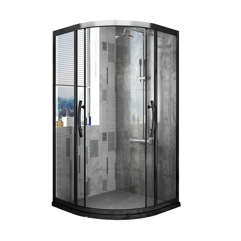 Modern Shower Enclosure Laminated Glass Corner with Fixed Panel Shower Stall Clearhalo 'Bathroom Remodel & Bathroom Fixtures' 'Home Improvement' 'home_improvement' 'home_improvement_shower_stalls_enclosures' 'Shower Stalls & Enclosures' 'shower_stalls_enclosures' 'Showers & Bathtubs' 1200x1200_471343ee-bb24-4ea8-9172-d9d825043bcd