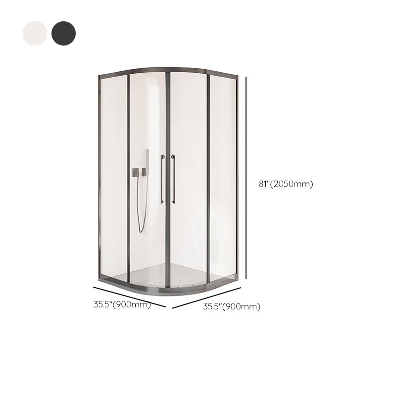 Round Shower Enclosure Double Sliding Door Tempered Glass Shower Room Clearhalo 'Bathroom Remodel & Bathroom Fixtures' 'Home Improvement' 'home_improvement' 'home_improvement_shower_stalls_enclosures' 'Shower Stalls & Enclosures' 'shower_stalls_enclosures' 'Showers & Bathtubs' 1200x1200_472af89c-4b01-4a08-a60e-0e0db8d61198