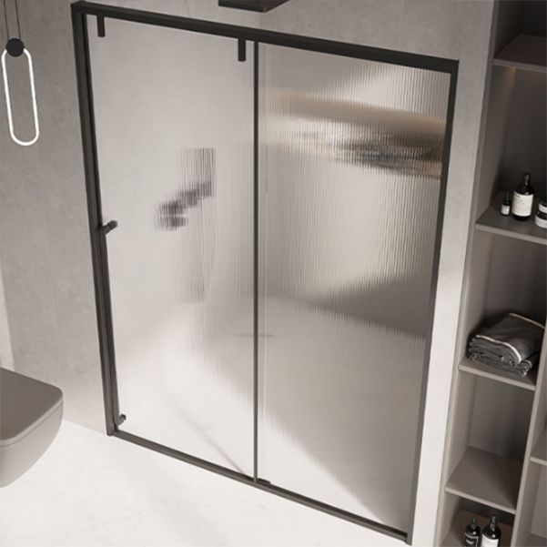 Semi Frameless Stainless Steel Frame Single Sliding Glass Shower Door Clearhalo 'Bathroom Remodel & Bathroom Fixtures' 'Home Improvement' 'home_improvement' 'home_improvement_shower_tub_doors' 'Shower and Tub Doors' 'shower_tub_doors' 'Showers & Bathtubs' 1200x1200_47378245-5793-484e-99a6-c0cfb7e98ebb