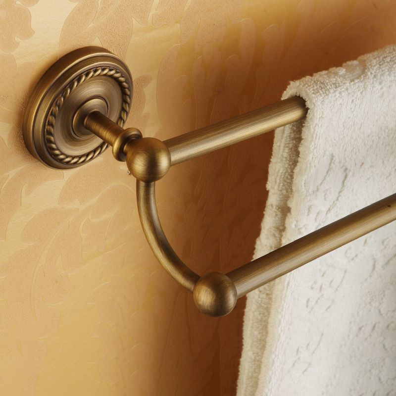 Distressed Brass Traditional Bathroom Set with Bath Shelf/Paper Holder & Towel Bar Clearhalo 'Bathroom Hardware Sets' 'Bathroom Hardware' 'Bathroom Remodel & Bathroom Fixtures' 'bathroom_hardware_sets' 'Home Improvement' 'home_improvement' 'home_improvement_bathroom_hardware_sets' 1200x1200_47422e52-0c1b-43d0-a70e-1d5199905f1e