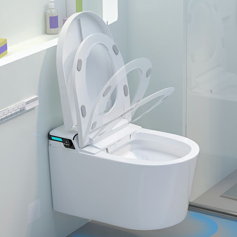 Wall Mount Bidet White Heated Seat Ceramic Rust Resistant Elongated with Dryer Clearhalo 'Bathroom Remodel & Bathroom Fixtures' 'Bidets' 'Home Improvement' 'home_improvement' 'home_improvement_bidets' 'Toilets & Bidets' 1200x1200_474937e2-6059-4dc0-b37c-d9af03177ab2
