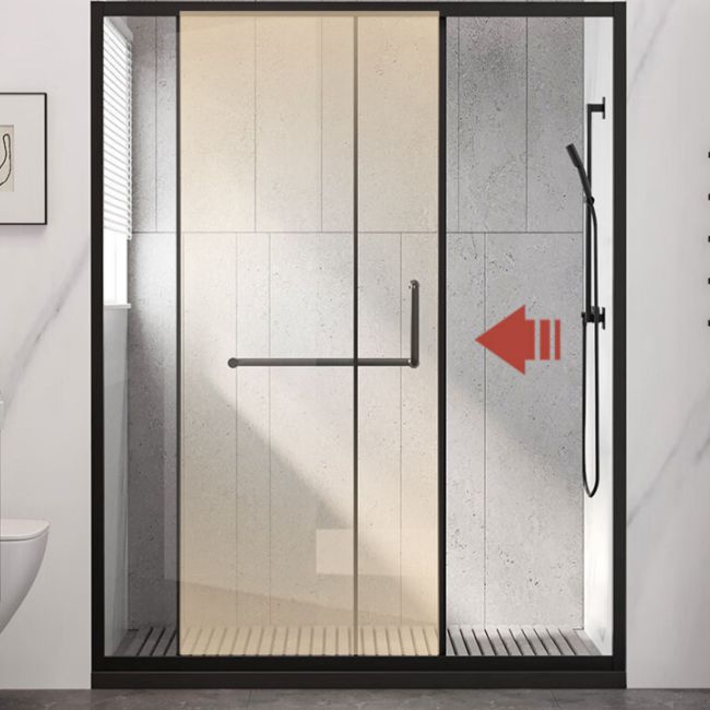 Single Sliding Framed 74.8" H Shower Bath Door Modern Tempered Shower Door Clearhalo 'Bathroom Remodel & Bathroom Fixtures' 'Home Improvement' 'home_improvement' 'home_improvement_shower_tub_doors' 'Shower and Tub Doors' 'shower_tub_doors' 'Showers & Bathtubs' 1200x1200_4751780c-e72e-454e-9090-6db5ad9be321