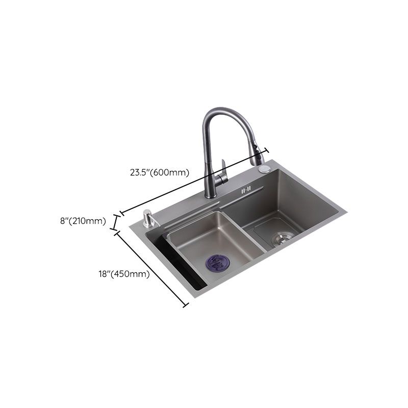 Contemporary Style Kitchen Sink Single Bowl Kitchen Sink with Rectangle Shape Clearhalo 'Home Improvement' 'home_improvement' 'home_improvement_kitchen_sinks' 'Kitchen Remodel & Kitchen Fixtures' 'Kitchen Sinks & Faucet Components' 'Kitchen Sinks' 'kitchen_sinks' 1200x1200_4770b6ab-8c37-4892-a021-1b369a65b261