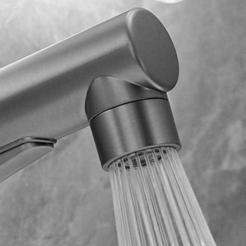 Modern Style Retractable Vessel Faucet Single-handle Low Arc Copper Vessel Faucet Clearhalo 'Bathroom Remodel & Bathroom Fixtures' 'Bathroom Sink Faucets' 'Bathroom Sinks & Faucet Components' 'bathroom_sink_faucets' 'Home Improvement' 'home_improvement' 'home_improvement_bathroom_sink_faucets' 1200x1200_47735c01-0c7f-4de7-9a09-f3f29ddbb491