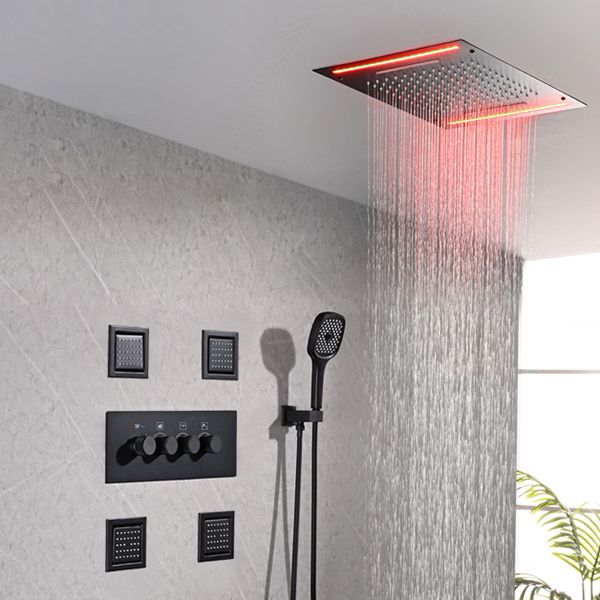 Modern Shower Trim Brass Temperature Control Ceiling Mounted Shower System Clearhalo 'Bathroom Remodel & Bathroom Fixtures' 'Home Improvement' 'home_improvement' 'home_improvement_shower_faucets' 'Shower Faucets & Systems' 'shower_faucets' 'Showers & Bathtubs Plumbing' 'Showers & Bathtubs' 1200x1200_477ce1e4-a14d-4ed2-b9ae-a0aeb1a9dd4a