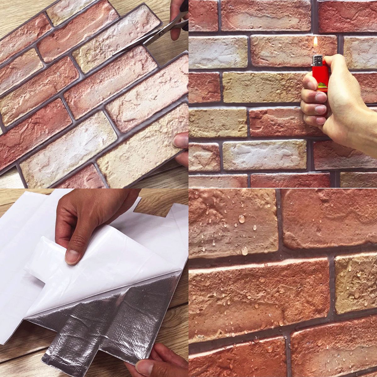 Artificial Brick Wall Panel Farmhouse Style Simple Home Living Room Panel Wall (5-pack) Clearhalo 'Flooring 'Home Improvement' 'home_improvement' 'home_improvement_wall_paneling' 'Wall Paneling' 'wall_paneling' 'Walls & Ceilings' Walls and Ceiling' 1200x1200_47862c1d-0976-42a8-81c8-d8c2a14c1c8a