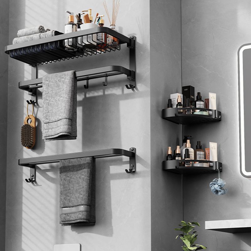 Minimalistic Black Bathroom Accessory Kit Paper Holder Towel Bar Bath Hardware Set Clearhalo 'Bathroom Hardware Sets' 'Bathroom Hardware' 'Bathroom Remodel & Bathroom Fixtures' 'bathroom_hardware_sets' 'Home Improvement' 'home_improvement' 'home_improvement_bathroom_hardware_sets' 1200x1200_47873b65-7a08-4998-a4b5-d8f777579393