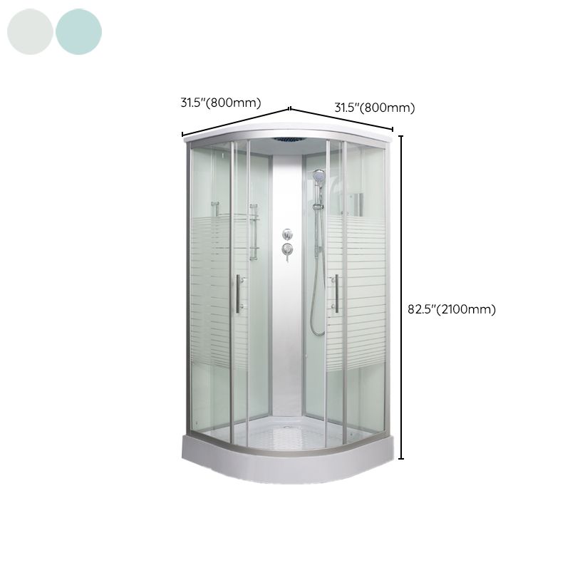 Round Shower Enclosure Double Sliding Door Shower Room with Shower Head Clearhalo 'Bathroom Remodel & Bathroom Fixtures' 'Home Improvement' 'home_improvement' 'home_improvement_shower_stalls_enclosures' 'Shower Stalls & Enclosures' 'shower_stalls_enclosures' 'Showers & Bathtubs' 1200x1200_4789f8b8-2557-4e34-9025-06421d292da6