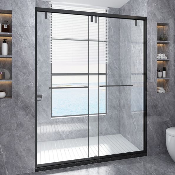Transparent Double Sliding Shower Bath Doors Metal Frame Shower Door Clearhalo 'Bathroom Remodel & Bathroom Fixtures' 'Home Improvement' 'home_improvement' 'home_improvement_shower_tub_doors' 'Shower and Tub Doors' 'shower_tub_doors' 'Showers & Bathtubs' 1200x1200_4791f7ec-0d75-4715-bcd1-75bf04b6cd8d