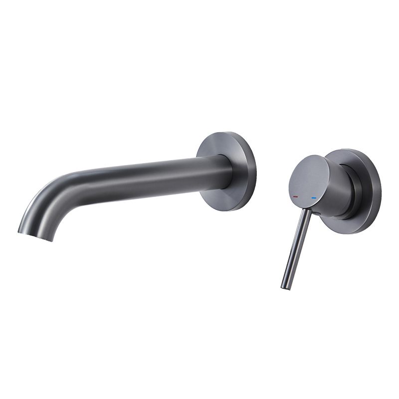 Contemporary Tub Filler Trim Wall Mounted Low Arc Bathroom Faucet Clearhalo 'Bathroom Remodel & Bathroom Fixtures' 'Bathtub Faucets' 'bathtub_faucets' 'Home Improvement' 'home_improvement' 'home_improvement_bathtub_faucets' 1200x1200_47998dd6-878e-46fa-a265-bb36f18c0161