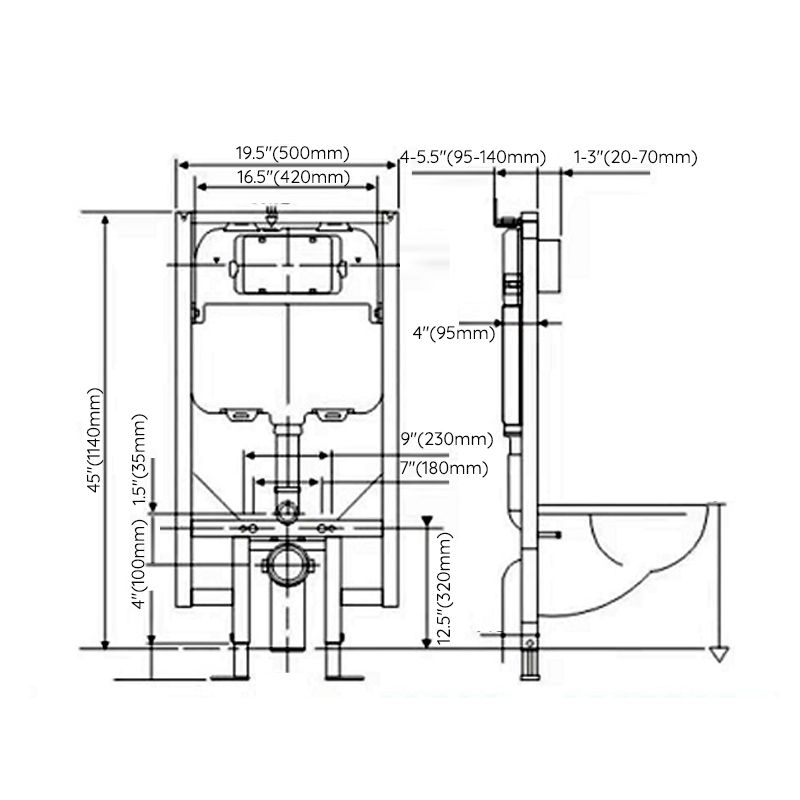 Modern Toilet Wall Mount One Piece Toilet Porcelain Urine Toilet Clearhalo 'Bathroom Remodel & Bathroom Fixtures' 'Home Improvement' 'home_improvement' 'home_improvement_toilets' 'Toilets & Bidets' 'Toilets' 1200x1200_47a56e7c-a9c8-4657-bbba-65492e87ce7c