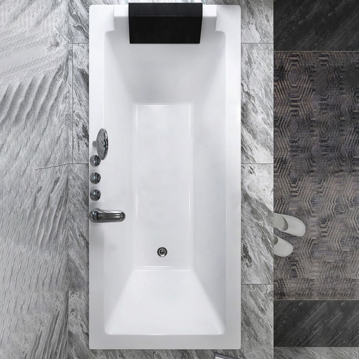 Drop-in White Bath Modern Soaking Acrylic Rectangular Bathtub Clearhalo 'Bathroom Remodel & Bathroom Fixtures' 'Bathtubs' 'Home Improvement' 'home_improvement' 'home_improvement_bathtubs' 'Showers & Bathtubs' 1200x1200_47f4a54a-cd0e-4d19-8d85-4b887b513c45